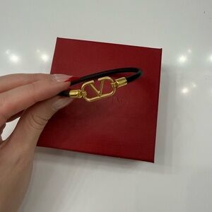 Valentino Garavani Black and Gold Bracelet